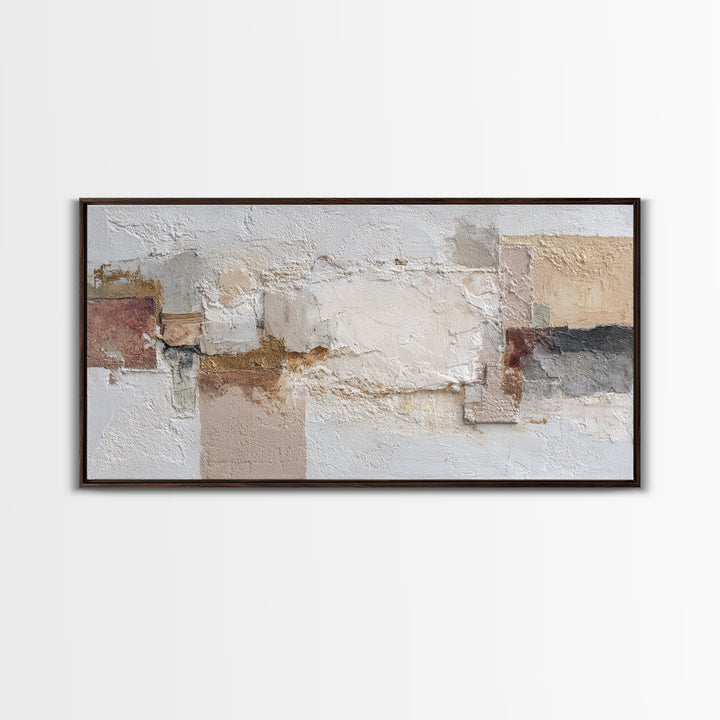 Textured Plaster Abstract Framed Canvas Print, Living Room Art, Printable, Living Room Decor, Fine Art, Living, Printable Art, LIR-2x1-25
