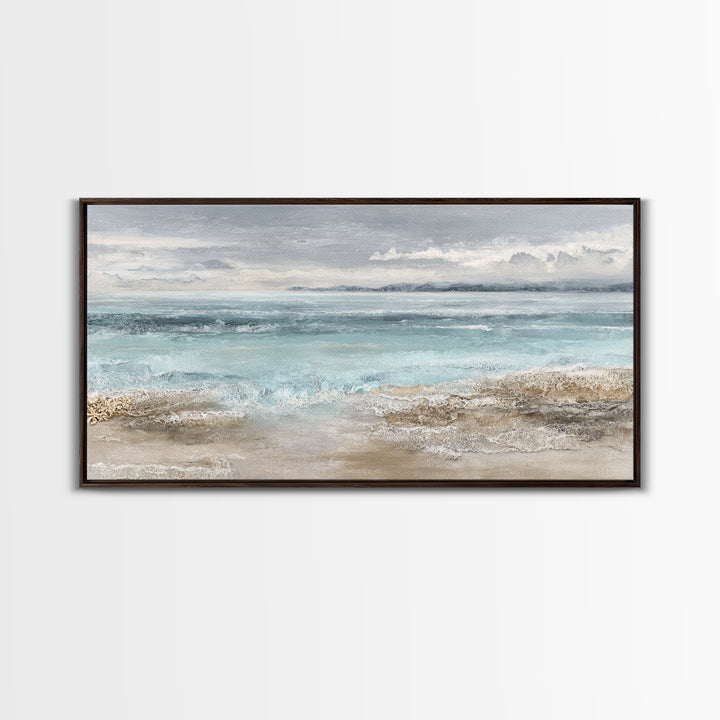 Moody Seascape for Dramatic Focal Point Canvas Print, Living Room Art, Living Room Decor, Abstract Art, Living, LIR-2x1-26