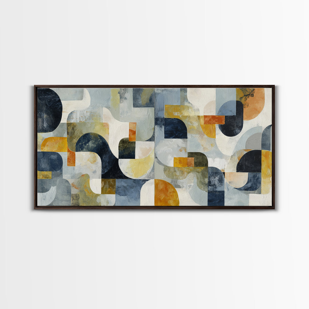 Abstract Organic Shapes Framed Canvas Print, Living Room Art, Wall Art, Living Room Decor, Abstract Art, Living, LIR-2x1-35