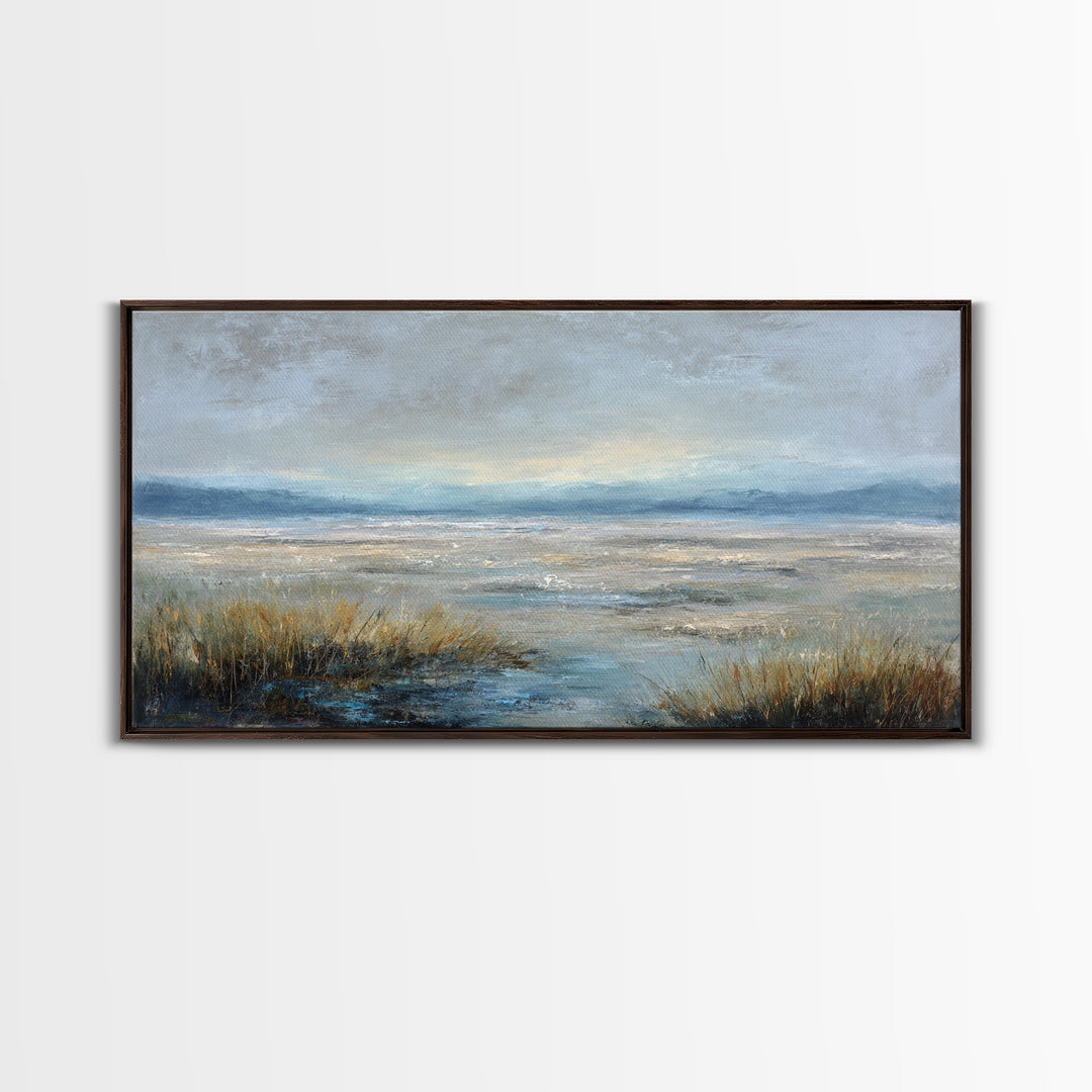 Quiet Meadow Landscape Framed Canvas Print, Living Room Art, Printable, Living Room Decor, Oil Painting, Living, Printable Art, LIR-2x1-43