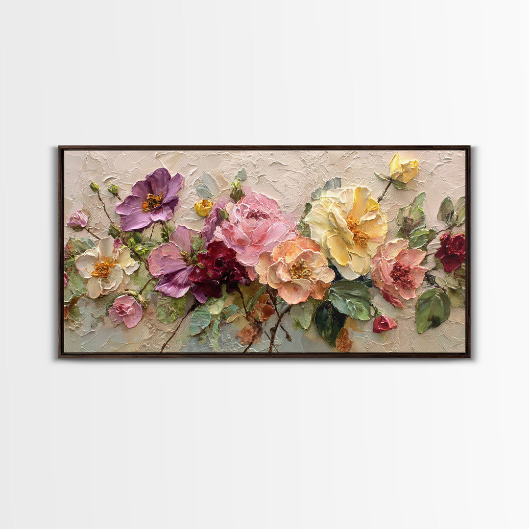 Botanical Vase Painting Framed Canvas Print, Living Room Art, Art, Living Room Decor, Living, Art Nouveau, Abstract Art, LIR-2x1-46