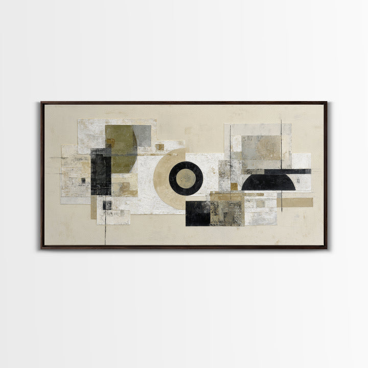 Black and White Architectural Arch Composition Canvas Print, Living Room Art, Abstract Art, Living Room Decor, Living, LIR-2x1-51