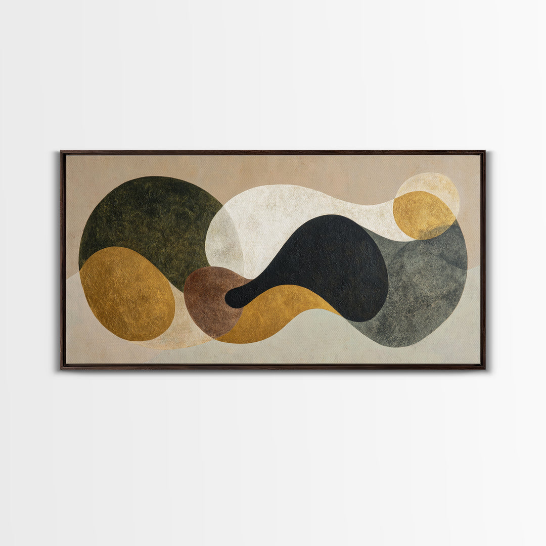 Abstract Organic Shapes Framed Canvas Print, Living Room Art, Abstract Wall Art, Living Room Decor, Abstract Art, Living, LIR-2x1-59