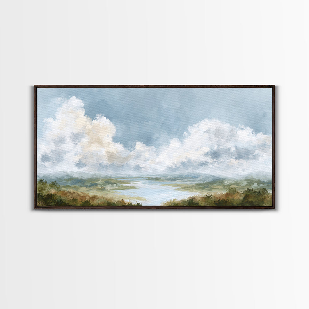 Large Cloudscape with Gentle Movement Canvas Print, Living Room Art, New Home Gift, Living Room Decor, Fine Art, Living, LIR-2x1-63