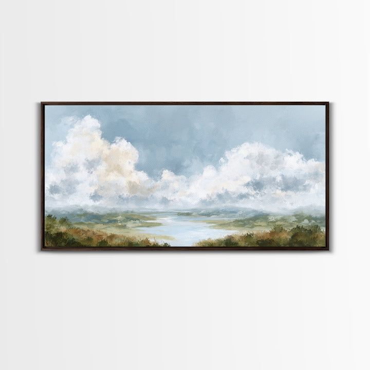 Large Cloudscape with Gentle Movement Canvas Print, Living Room Art, New Home Gift, Living Room Decor, Fine Art, Living, LIR-2x1-63