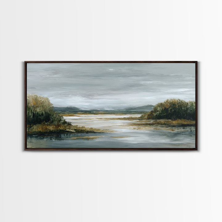 Quiet Meadow Landscape Framed Canvas Print, Living Room Art, Gallery Decor, Living Room Decor, Fine Art, Living, Wall Art, LIR-2x1-67