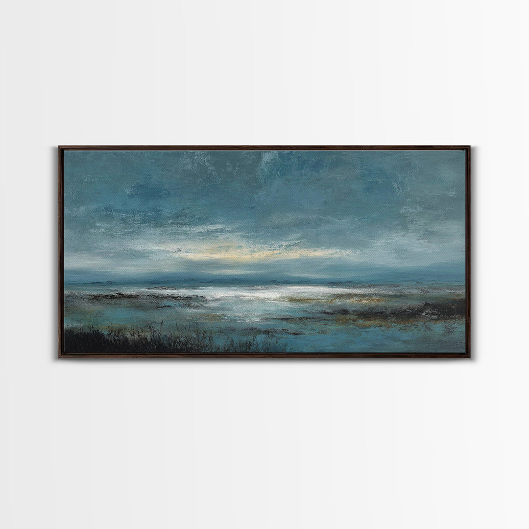 Modern Landscape with Expansive Calm Sky Canvas Print, Living Room Art, Dopamine Decor, Living Room Decor, Fine Art, Living, LIR-2x1-71