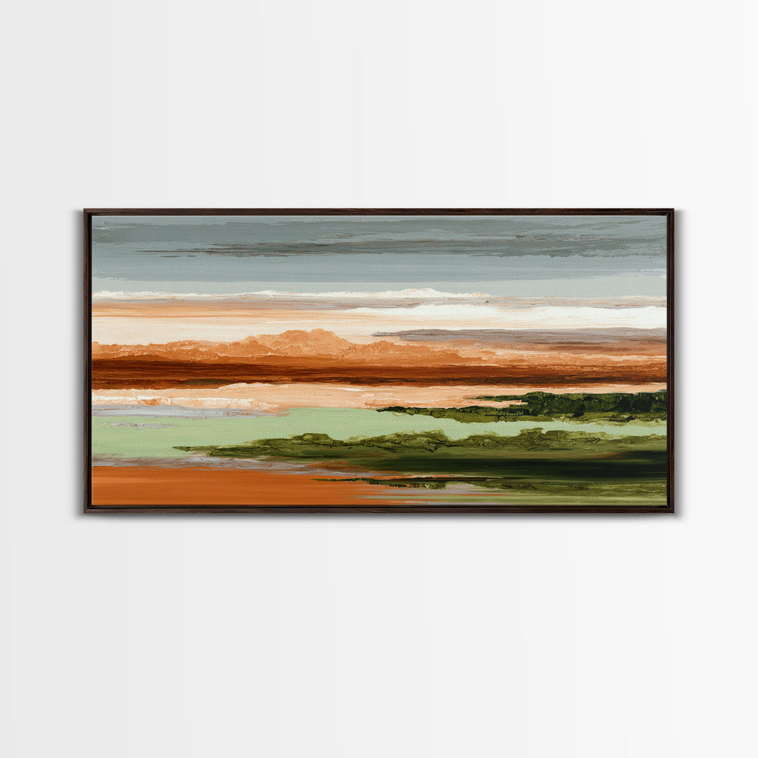 Bold Color Field Framed Canvas Print, Living Room Art, Mid Century Modern, Living Room Decor, Abstract Art, Living, LIR-2x1-72