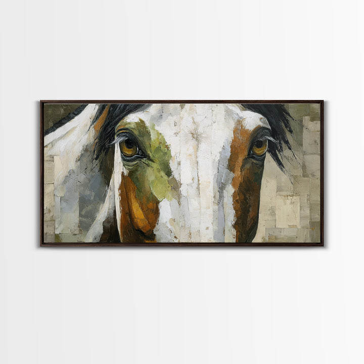 Contemporary Horse Portrait Canvas Print, Living Room Art, Painting, Living Room Decor, Fine Art, Living, Bedroom Decor, LIR-2x1-78