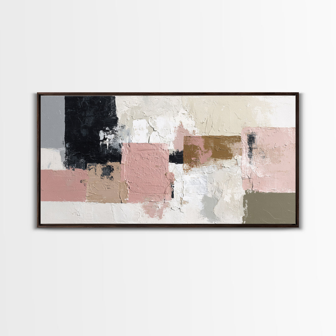 Monochrome Stone Texture Abstraction Canvas Print, Living Room Art, Apartment Decor, Living Room Decor, Fine Art, Living, LIR-2x1-89