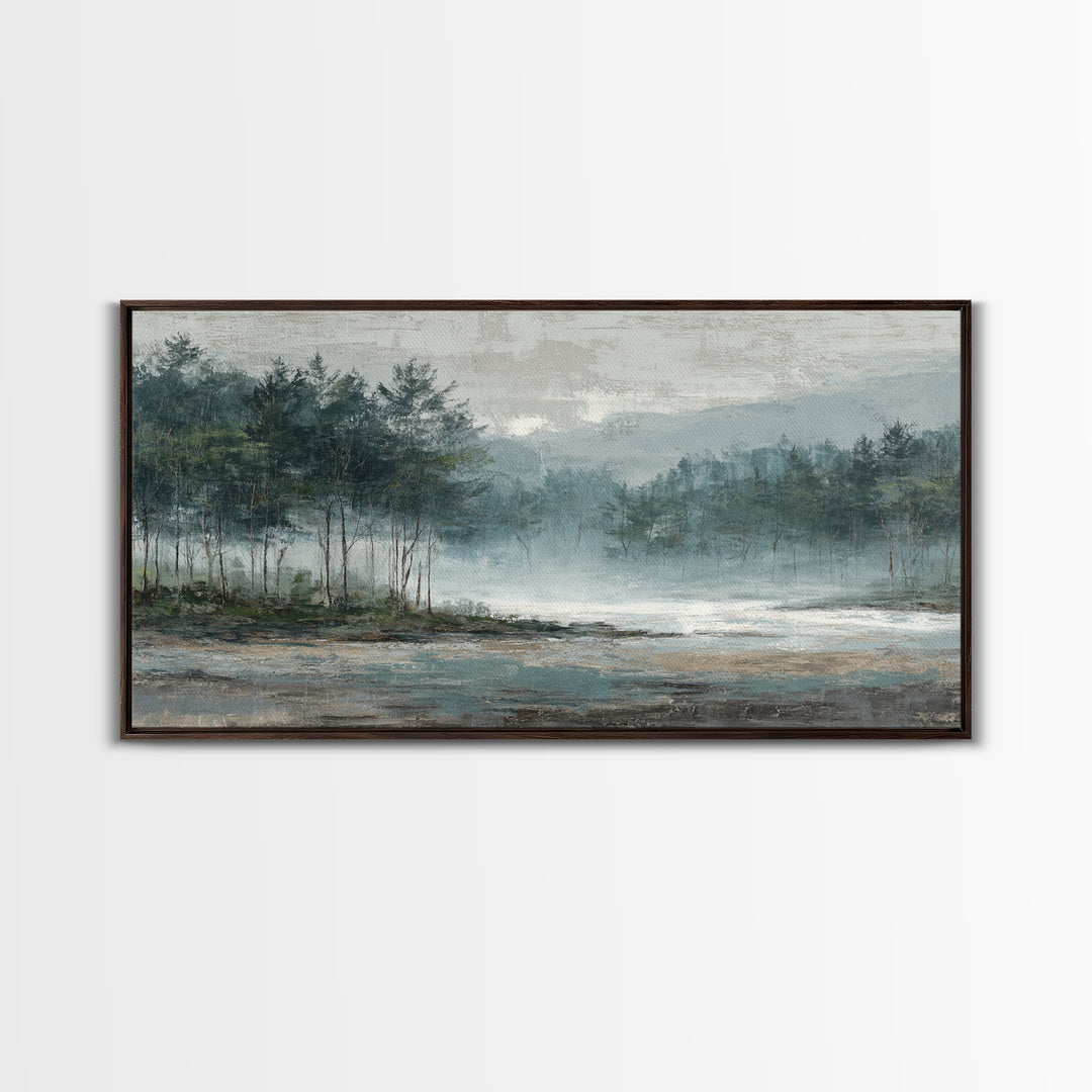Minimal Scandinavian Forest Framed Canvas Print, Living Room Art, Painting, Living Room Decor, Fine Art, Living, Bedroom Decor, LIR-2x1-9