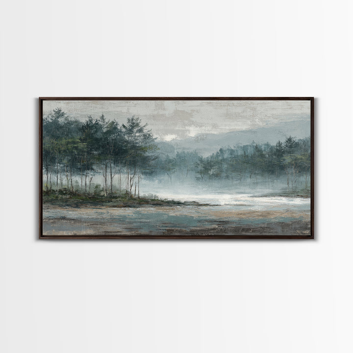 Minimal Scandinavian Forest Framed Canvas Print, Living Room Art, Painting, Living Room Decor, Fine Art, Living, Bedroom Decor, LIR-2x1-9