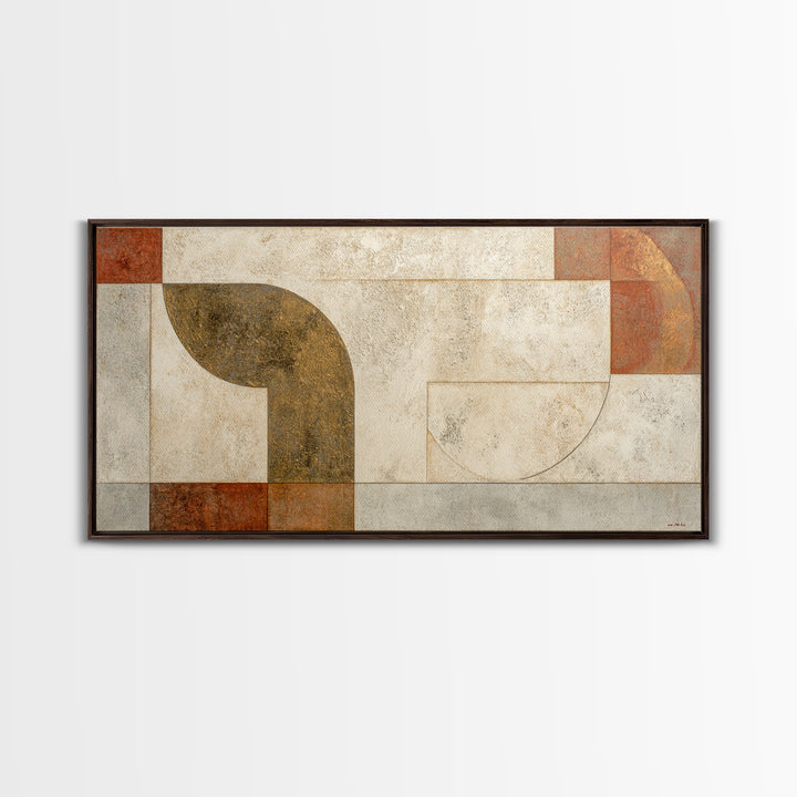 Textured Plaster Abstract Framed Canvas Print, Living Room Art, Pet Portraits, Living Room Decor, Abstract Art, Living, LIR-2x1-97
