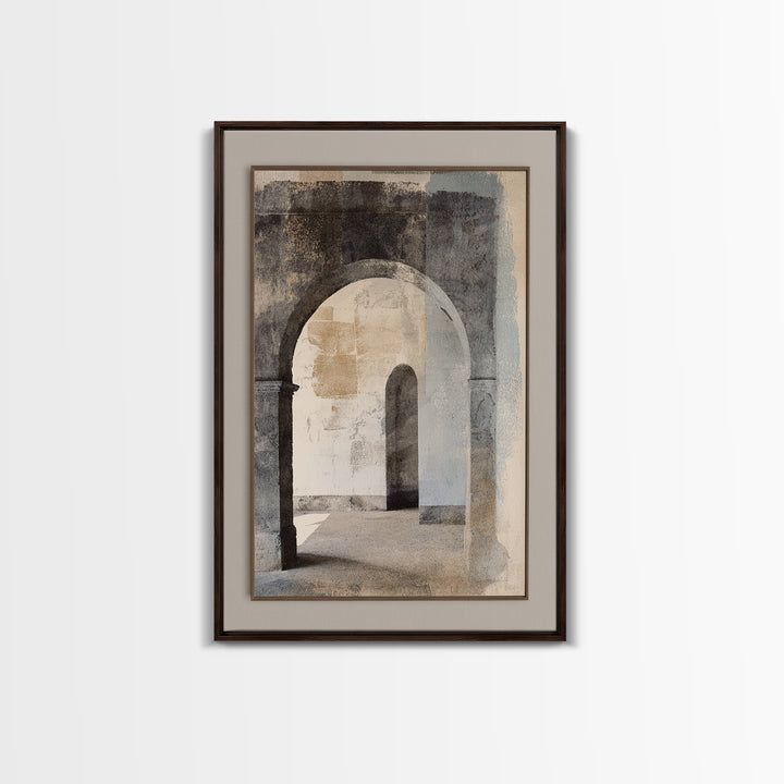 Black and White Architectural Arch Composition Canvas Print, Living Room Art, Minimalist Decor, Living Room Decor, Living, LIR-2x3-15
