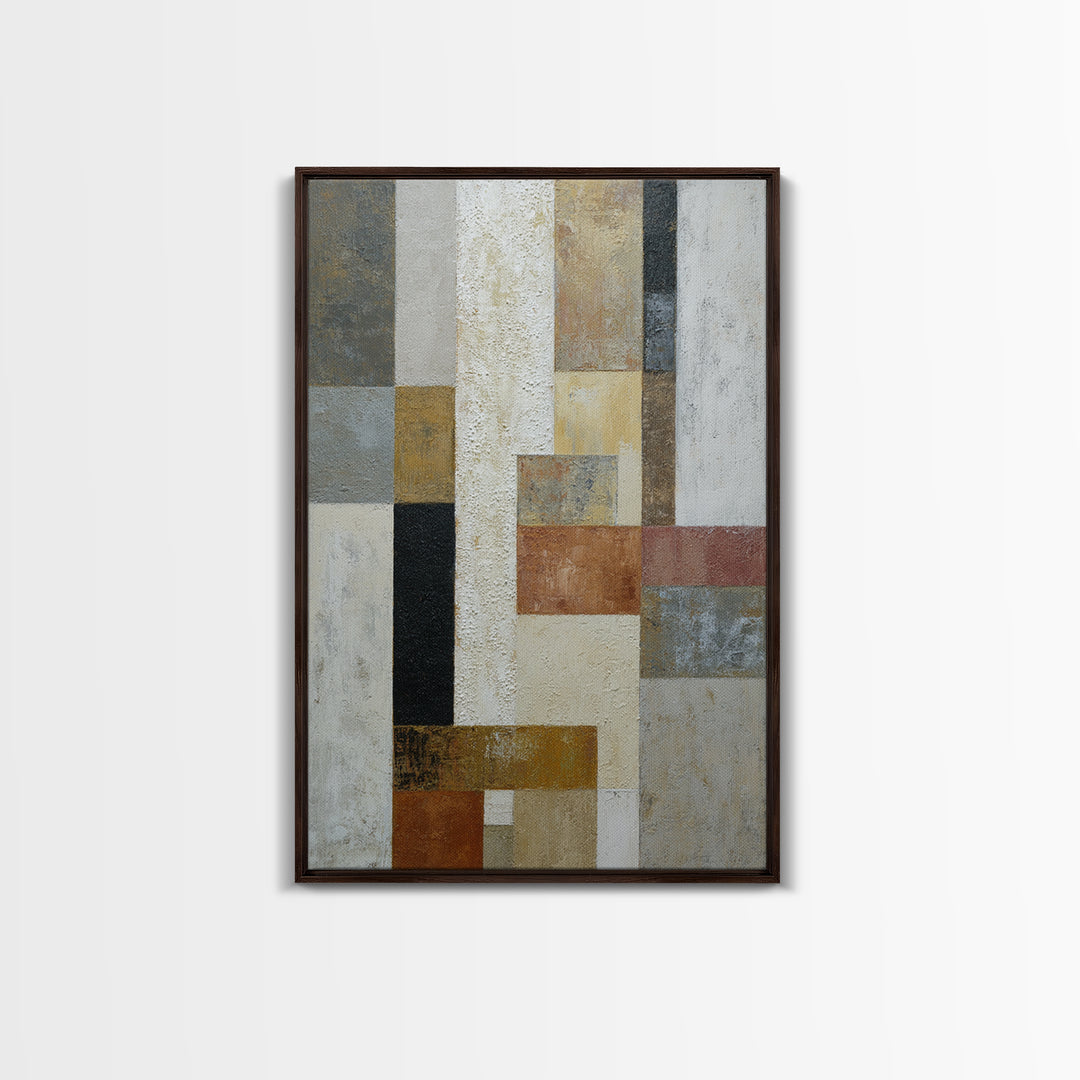 Mid Century Geometric Artwork Canvas Print, Living Room Art, Gallery Decor, Living Room Decor, Fine Art, Living, Wall Art, LIR-2x3-16