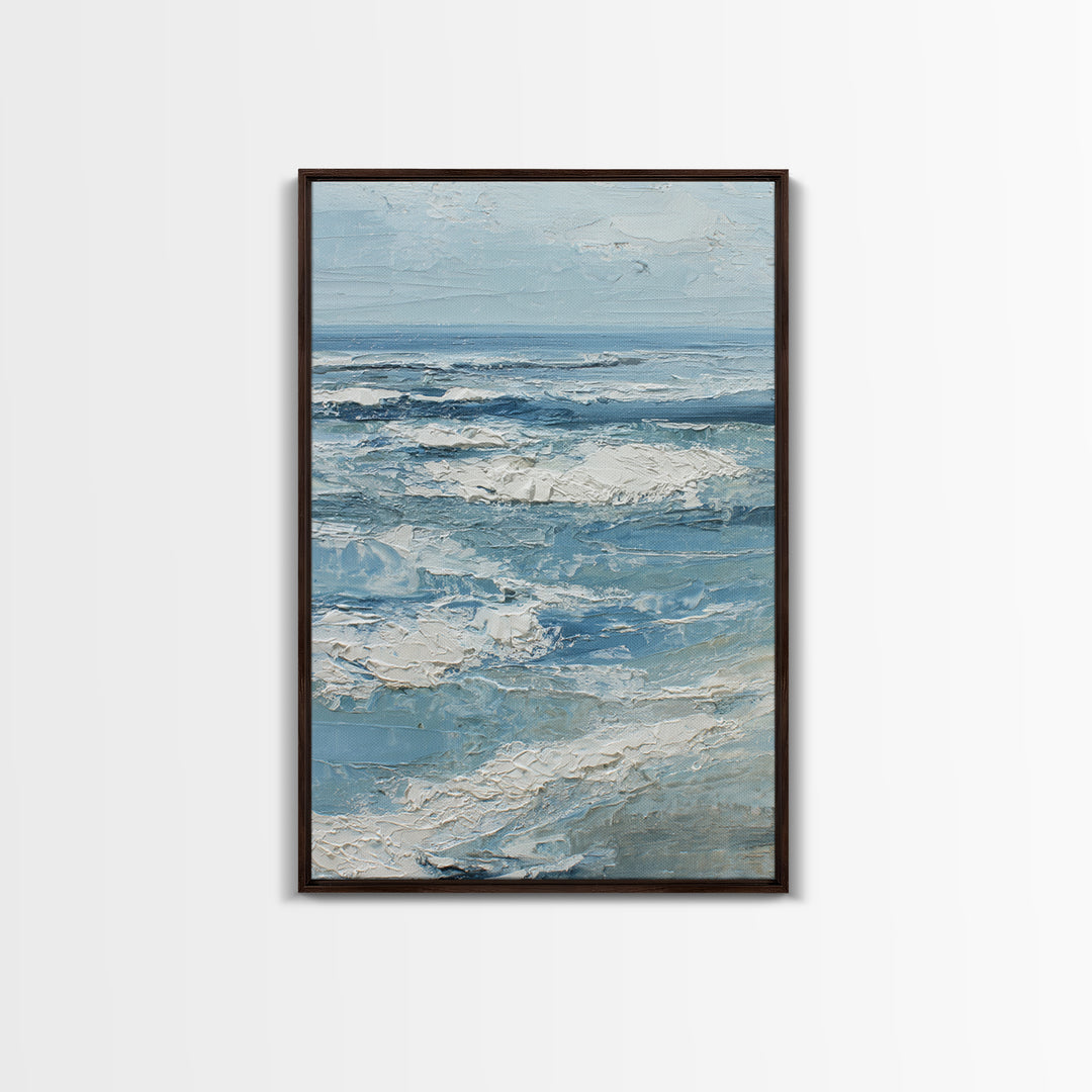 Coastal Aerial Shoreline Framed Canvas Print, Living Room Art, Contemporary Art, Living Room Decor, Fine Art, Living, LIR-2x3-19