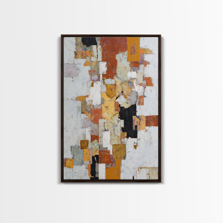 Gold Accented Abstract Brushwork Framed Canvas Print, Living Room Art, Art, Living Room Decor, Fine Art, Living, Art Nouveau, LIR-2x3-22