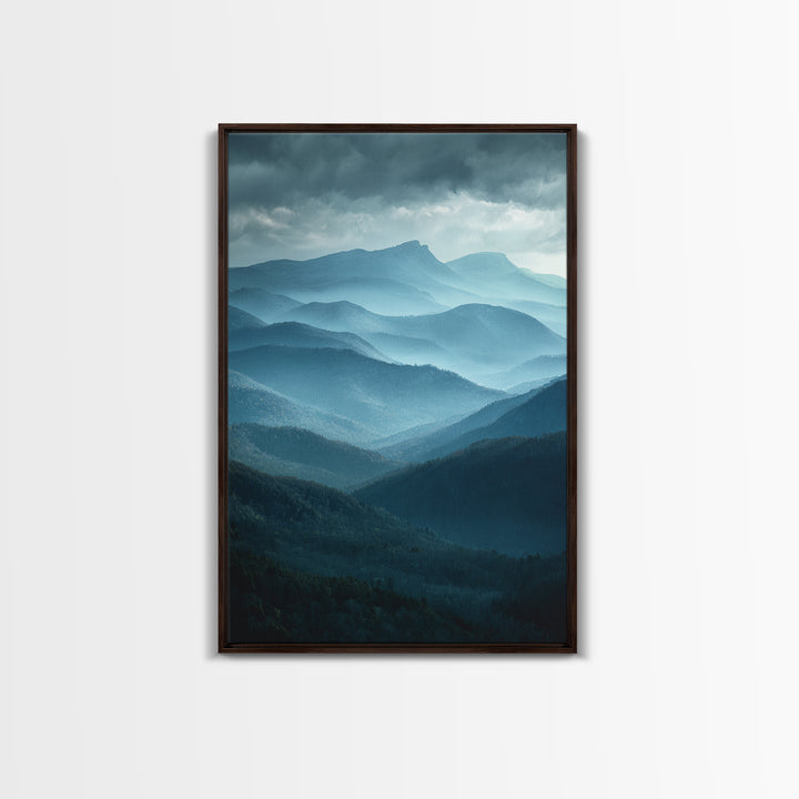 Classic Mountain Panorama for Cozy Interiors Framed Canvas Print, Living Room Art, Modern Decor, Living Room Decor, Living, LIR-2x3-24
