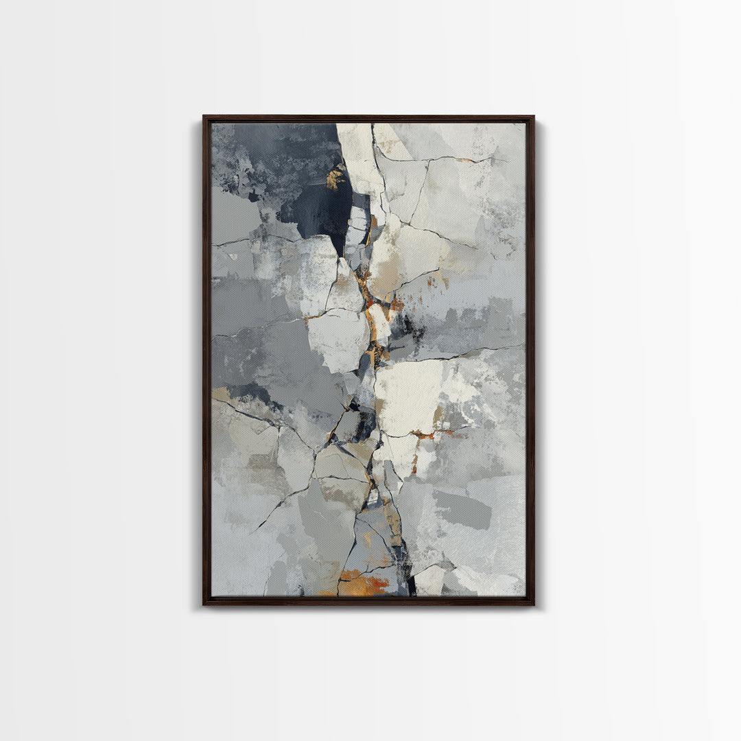 Monochrome Stone Texture Abstraction Canvas Print, Living Room Art, Printable Wall Art, Living Room Decor, Abstract Art, Living, LIR-2x3-29