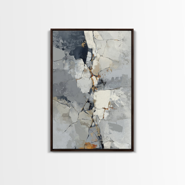 Monochrome Stone Texture Abstraction Canvas Print, Living Room Art, Printable Wall Art, Living Room Decor, Abstract Art, Living, LIR-2x3-29