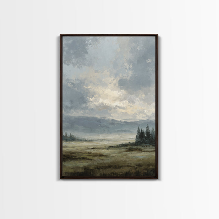 Modern Landscape with Expansive Calm Sky Canvas Print, Living Room Art, Printable Wall Art, Living Room Decor, Fine Art, Living, LIR-2x3-35
