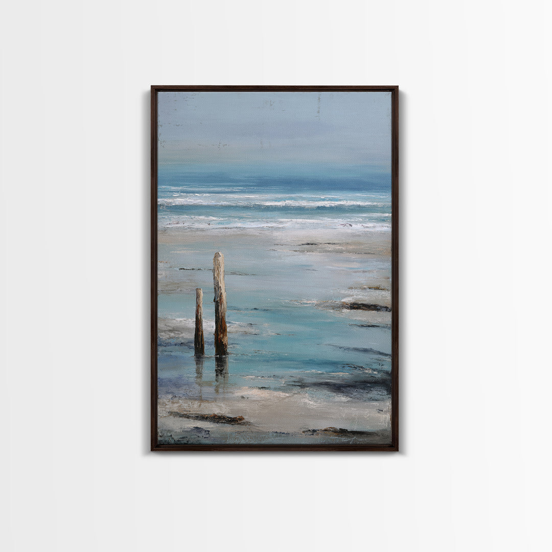Moody Seascape for Dramatic Focal Point Framed Canvas Print, Living Room Art, Art Print, Living Room Decor, Fine Art, Living, LIR-2x3-38