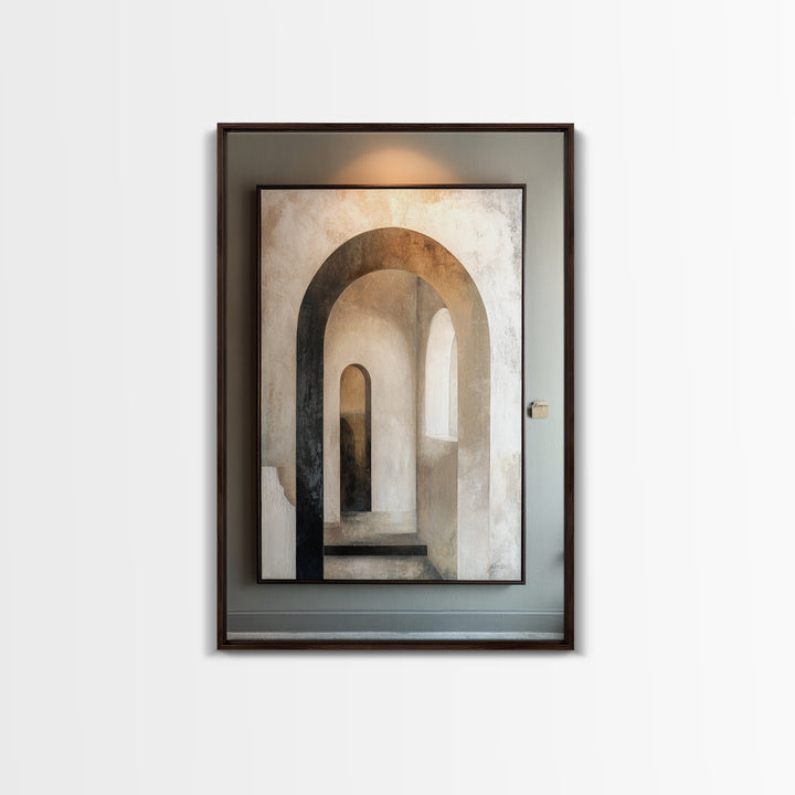 Black and White Architectural Arch Composition Canvas Print, Living Room Art, Mid Century Modern, Living Room Decor, Living, LIR-2x3-39