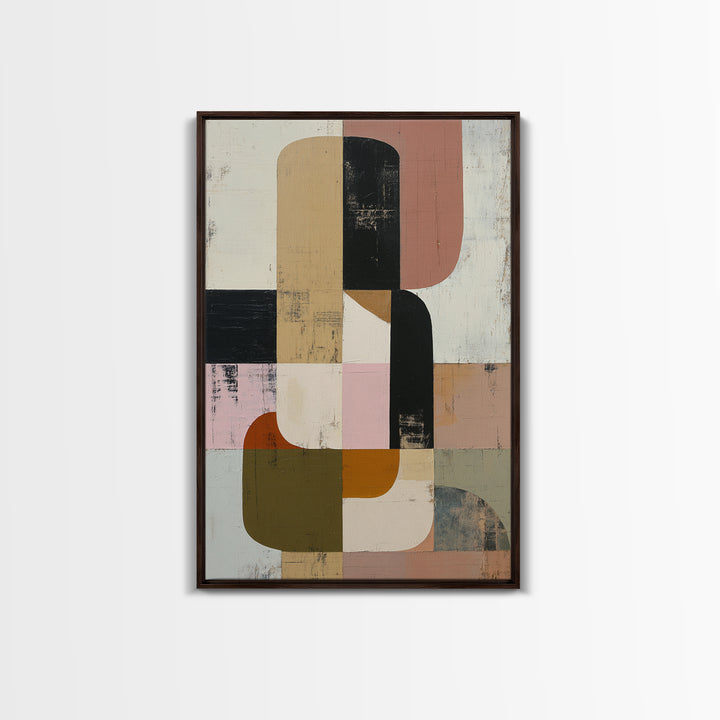 Mid Century Geometric Artwork Canvas Print, Living Room Art, Contemporary Art, Living Room Decor, Abstract Art, Living, LIR-2x3-40