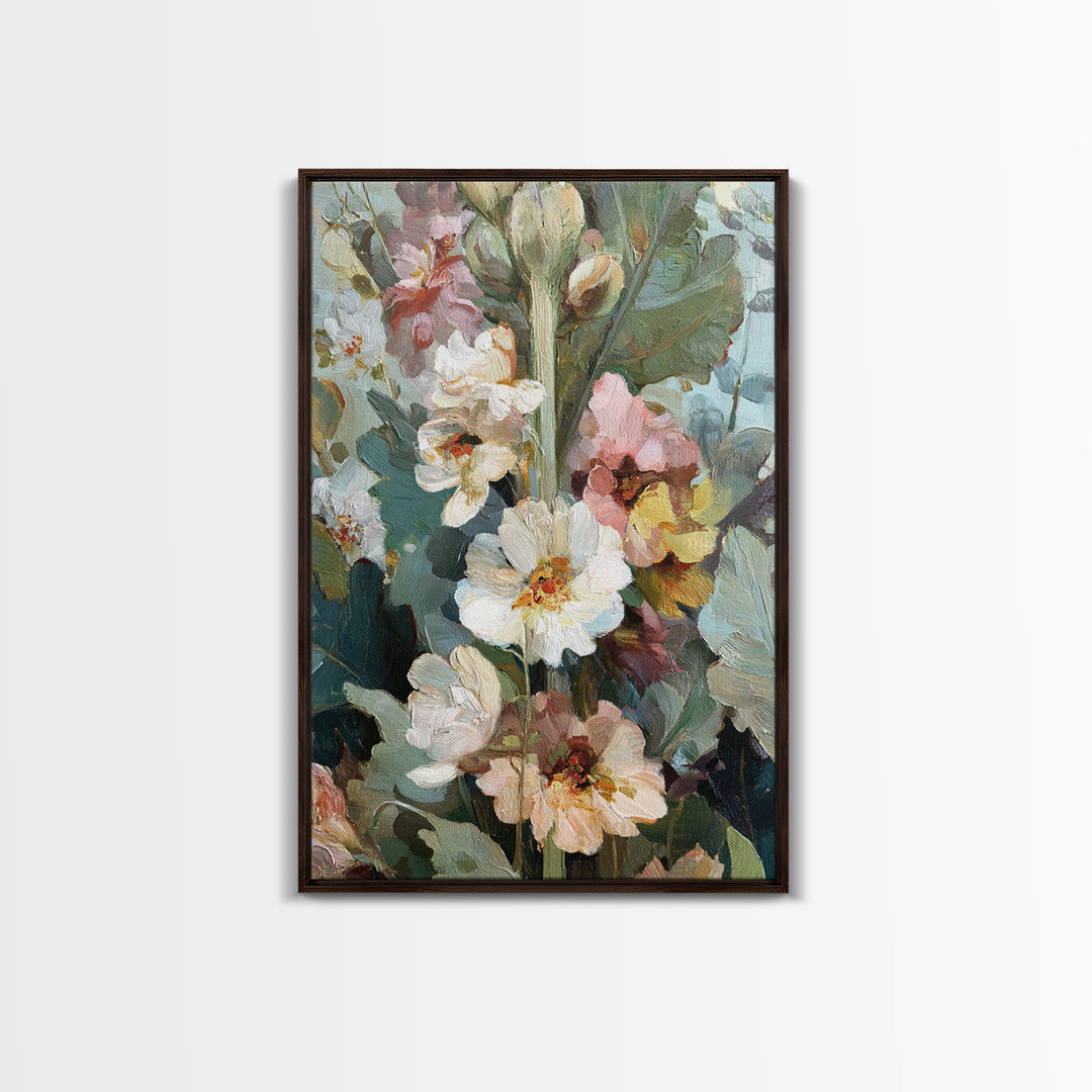 Large Floral Still Life Framed Canvas Print, Living Room Art, Oil Painting, Living Room Decor, Fine Art, Living, Boho Wall Art, LIR-2x3-41