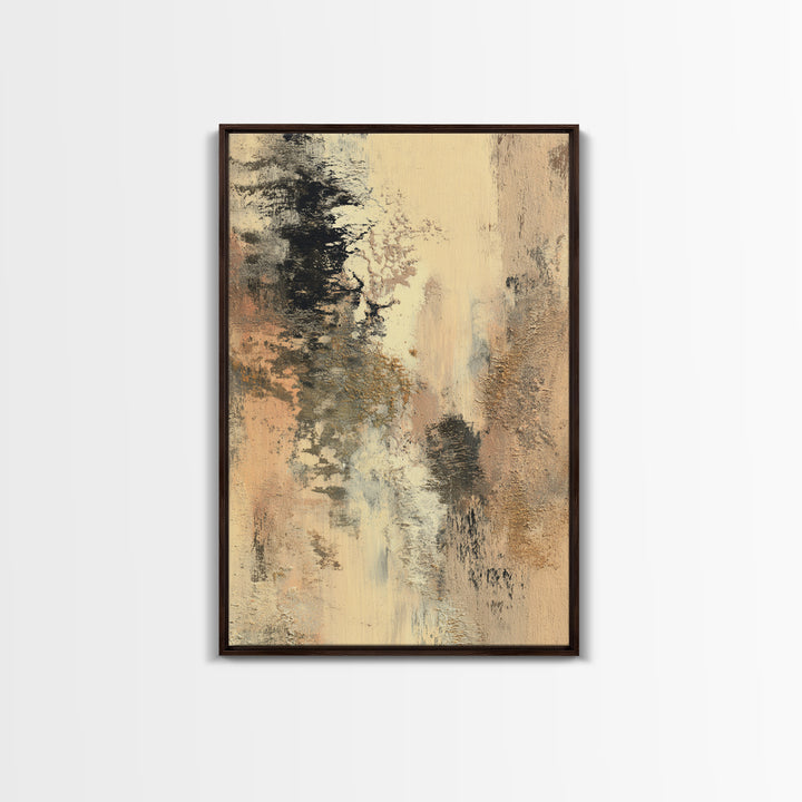 Gold Accented Abstract Brushwork Framed Canvas Print, Living Room Art, Art, Living Room Decor, Fine Art, Living, Art Nouveau, LIR-2x3-46