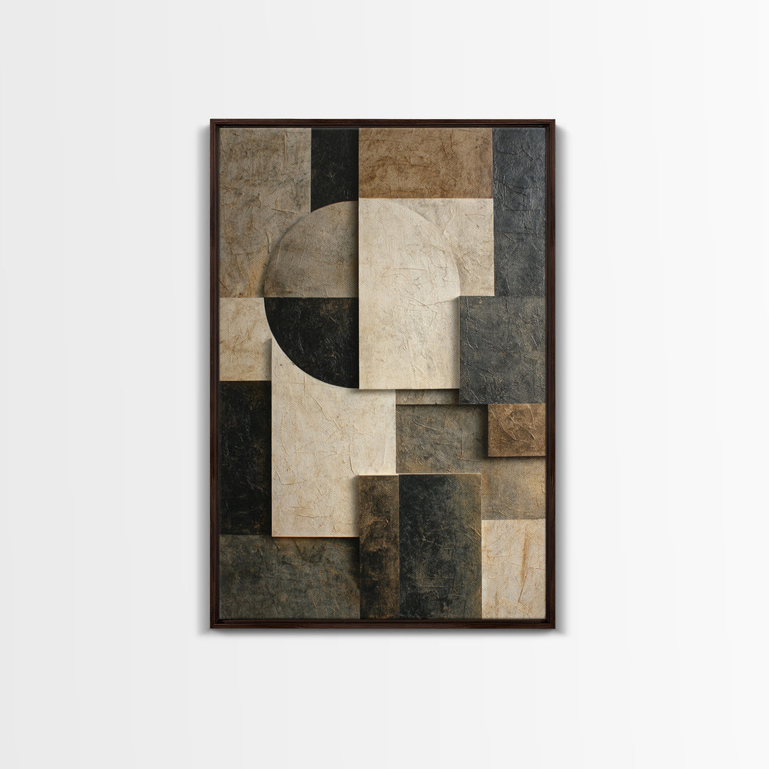 Monochrome Stone Texture Abstraction Canvas Print, Living Room Art, Printable Wall Art, Living Room Decor, Abstract Art, Living, LIR-2x3-5