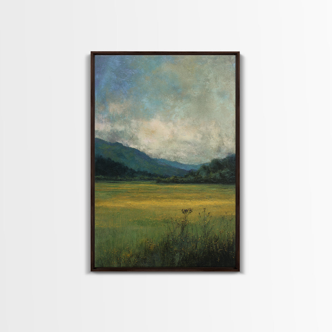 Quiet Meadow Landscape Framed Canvas Print, Living Room Art, Printable, Living Room Decor, Oil Painting, Living, Printable Art, LIR-2x3-55