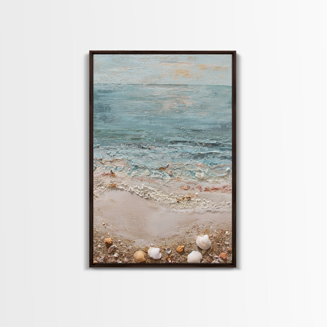 Moody Seascape for Dramatic Focal Point Canvas Print, Living Room Art, Oil Painting, Living Room Decor, Abstract Art, Living, LIR-2x3-62