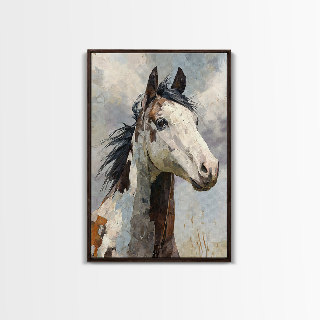 Contemporary Horse Portrait Canvas Print, Living Room Art, Home, Living Room Decor, Living, Pet Portraits, Printable Art, LIR-2x3-66