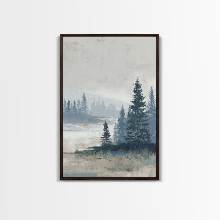 Minimal Scandinavian Forest Framed Canvas Print, Living Room Art, New Home Gift, Living Room Decor, Fine Art, Living, LIR-2x3-69