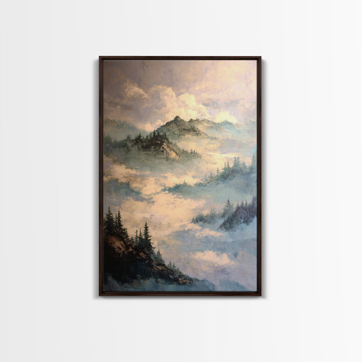 Classic Mountain Panorama for Cozy Interiors Canvas Print, Living Room Art, Home, Living Room Decor, Fine Art, Living, LIR-2x3-72