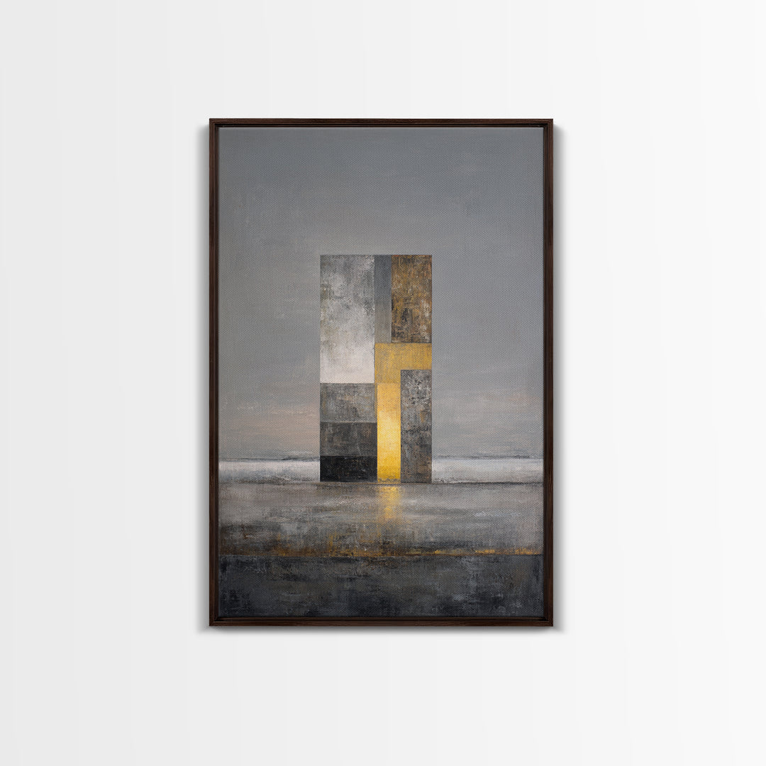 Modern City Skyline Framed Canvas Print, Living Room Art, Mid Century Modern, Living Room Decor, Abstract Art, Living, LIR-2x3-78