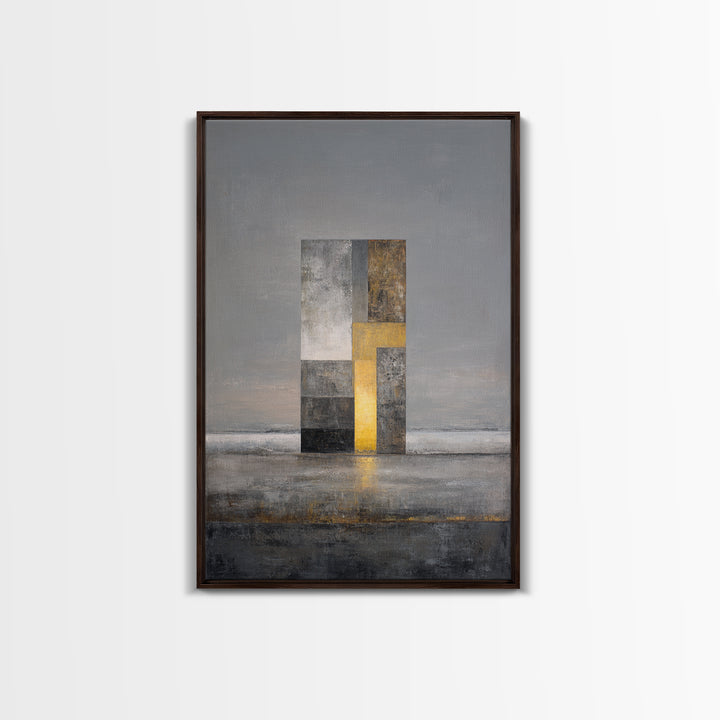 Modern City Skyline Framed Canvas Print, Living Room Art, Mid Century Modern, Living Room Decor, Abstract Art, Living, LIR-2x3-78