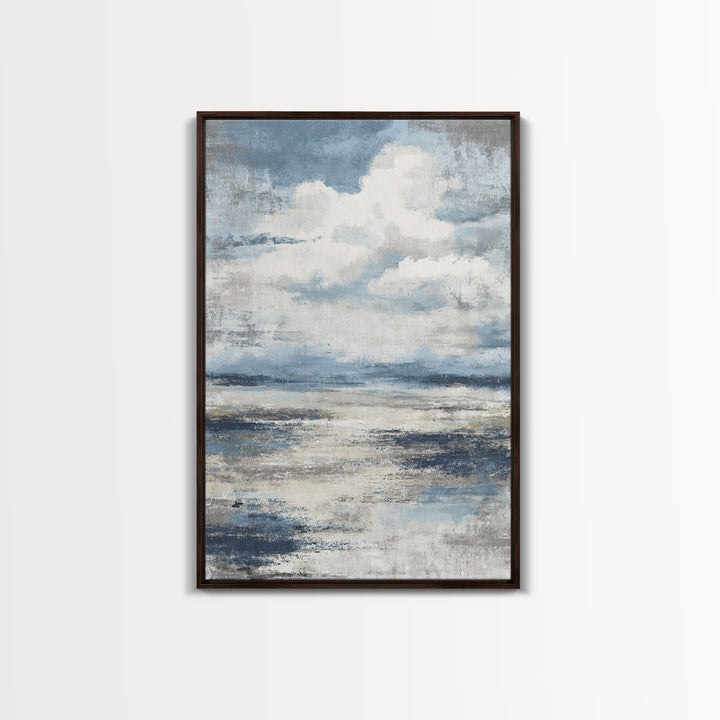 Moody Seascape for Dramatic Focal Point Canvas Print, Living Room Art, Oil Painting, Living Room Decor, Abstract Art, Living, LIR-2x3-86