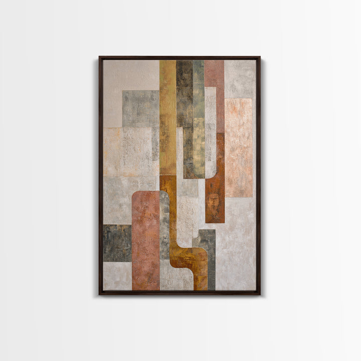 Mid Century Geometric Artwork Framed Canvas Print, Living Room Art, Bedroom Decor, Living Room Decor, Fine Art, Living, LIR-2x3-88