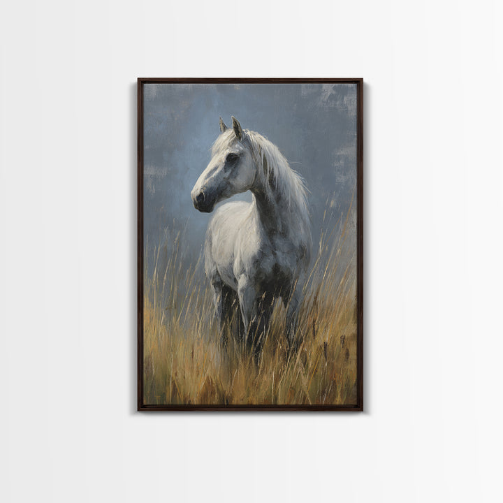 Contemporary Horse Portrait Framed Canvas Print, Living Room Art, Digital Wall Art, Living Room Decor, Fine Art, Living, LIR-2x3-90