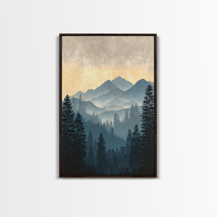 Classic Mountain Panorama for Cozy Interiors Canvas Print, Living Room Art, New Home Gift, Living Room Decor, Fine Art, Living, LIR-2x3-96