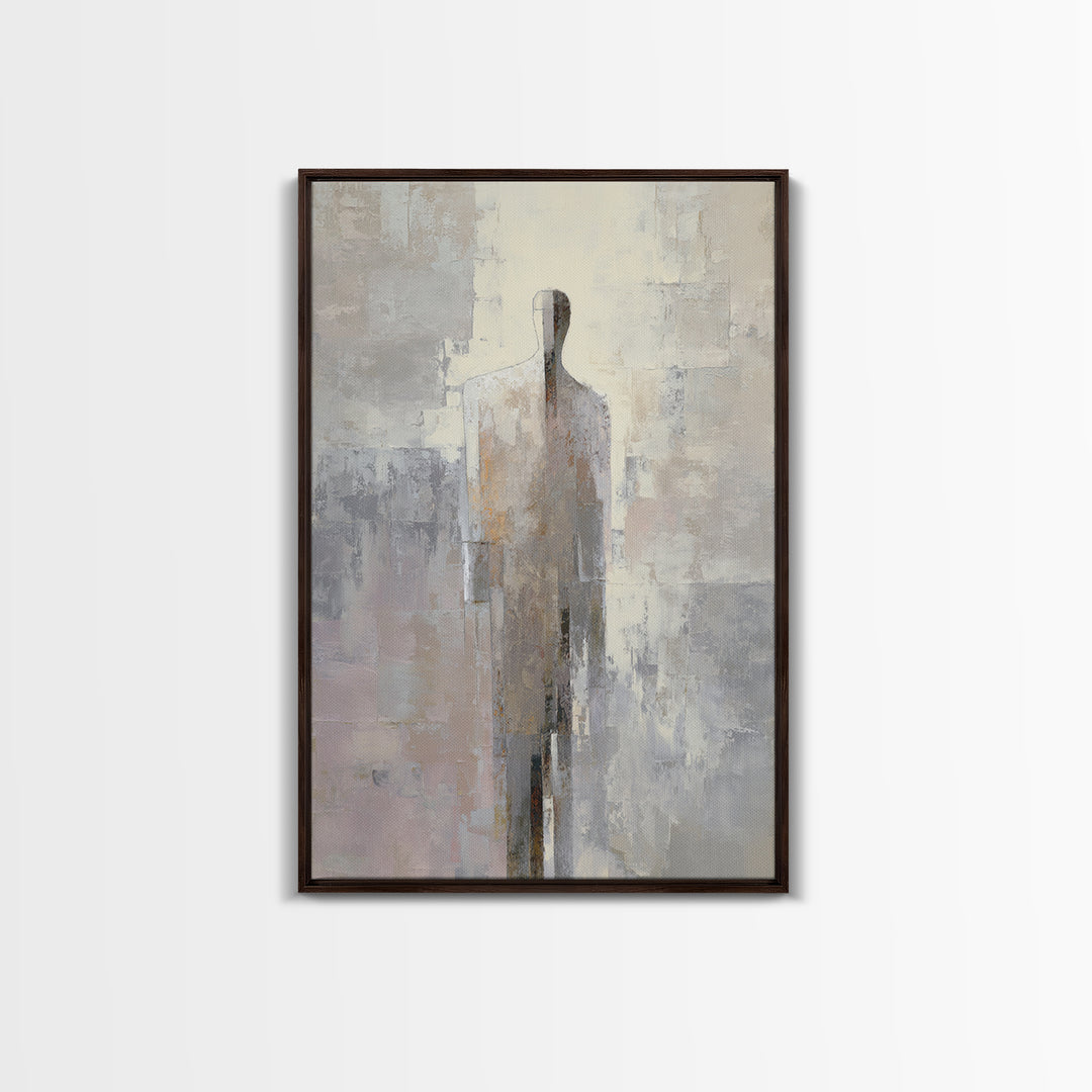 Oversized Line Figure Framed Canvas Print, Living Room Art, Pet Portraits, Living Room Decor, Oil Painting, Living, LIR-2x3-97