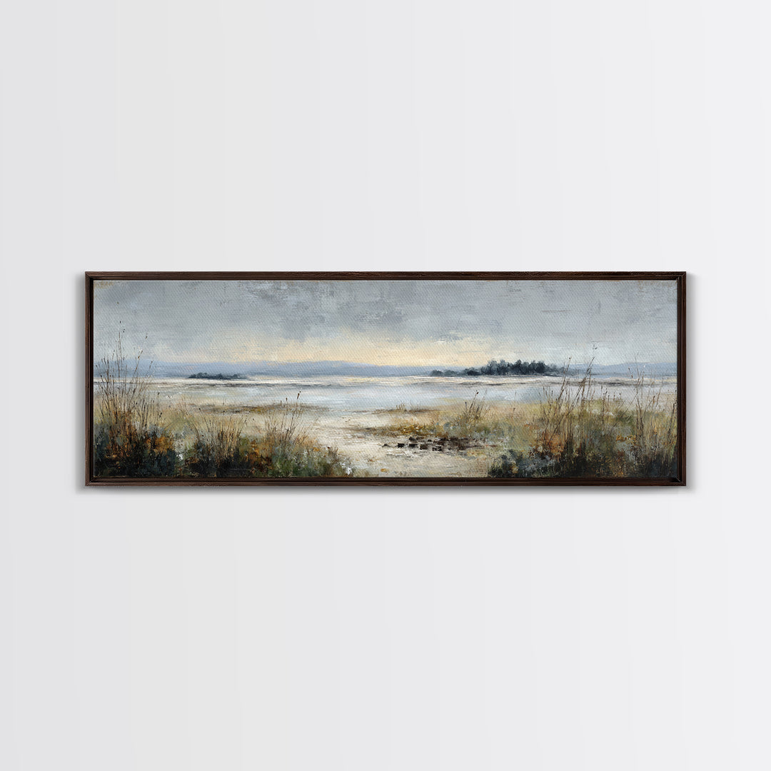 Modern Landscape with Expansive Calm Sky Canvas Print, Living Room Art, Luxury Decor, Living Room Decor, Fine Art, Living, LIR-3x1-19