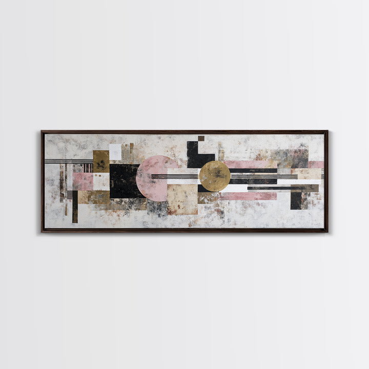 Mid Century Geometric Artwork Canvas Print, Living Room Art, Living Room Wall Art, Living Room Decor, Abstract Art, Living, LIR-3x1-24