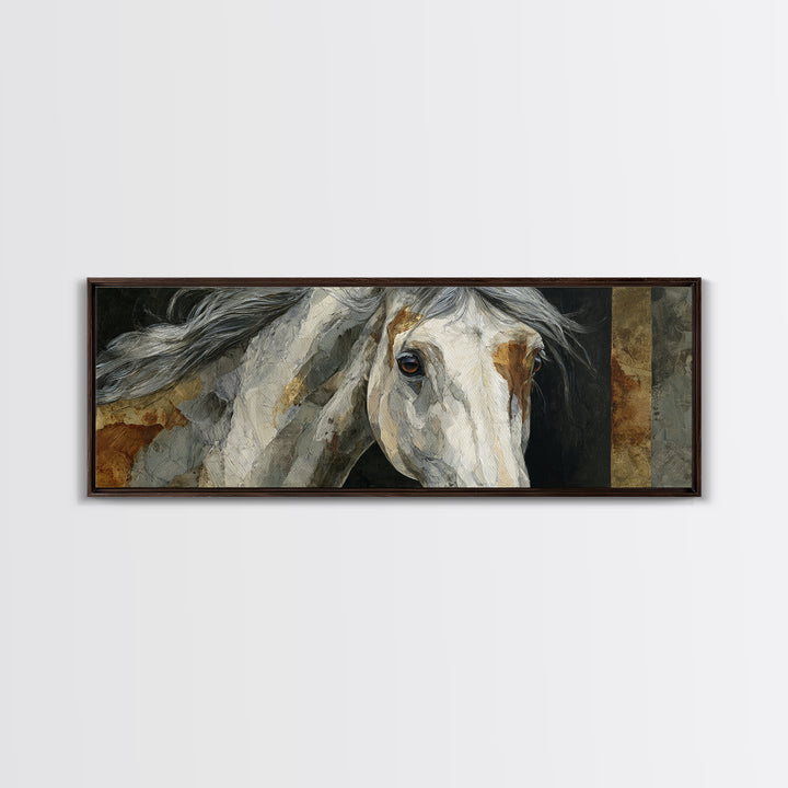 Contemporary Horse Portrait Canvas Print, Living Room Art, Abstract Art, Living Room Decor, Living, Living Room Wall Art, LIR-3x1-26