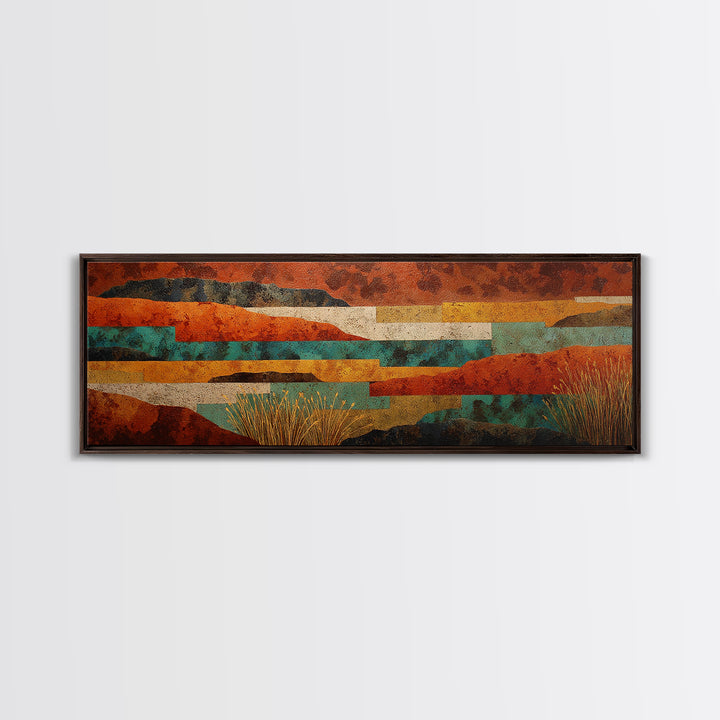 Earthy Desert Landscape Framed Canvas Print, Living Room Art, Bedroom Wall Art, Living Room Decor, Living, Minimalist Decor, LIR-3x1-28