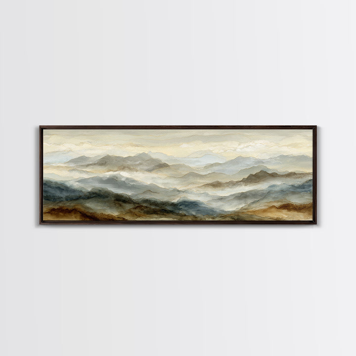 Classic Mountain Panorama for Cozy Interiors Canvas Print, Living Room Art, 3 Piece Wall Art, Living Room Decor, Living, LIR-3x1-32