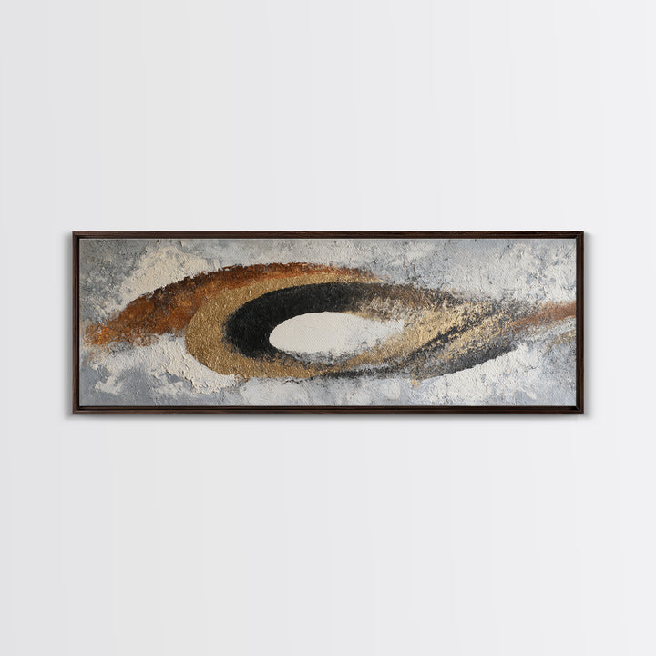 Monochrome Stone Texture Abstraction Framed Canvas Print, Living Room Art, Abstract Wall Art, Living Room Decor, Abstract Art, LIR-3x1-37