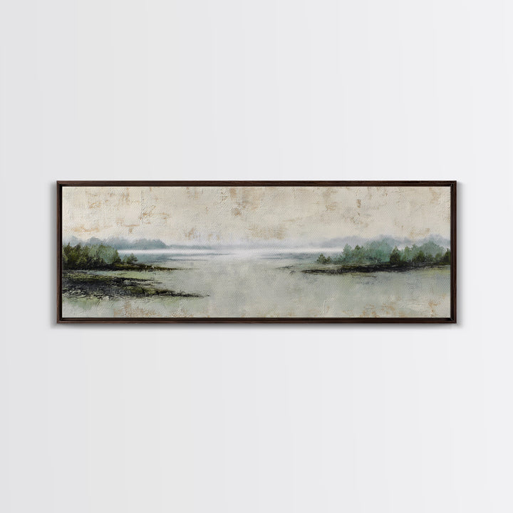 Minimal Scandinavian Forest Framed Canvas Print, Living Room Art, Modern Wall Art, Living Room Decor, Oil Painting, Living, LIR-3x1-53